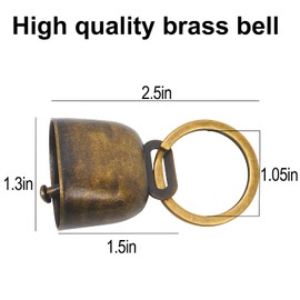 Bouclel 2 pack Pet Bells for Dog Collar Charms,Suitable for Pet Pendant Accessories Decorative Bells Dog,Charm Pet Pendant Accessories withAnti Lost Training Bells for Collars(Bronze)
