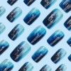 Rchovsam Medium Square Nails Press Ons Blue Press on Nails