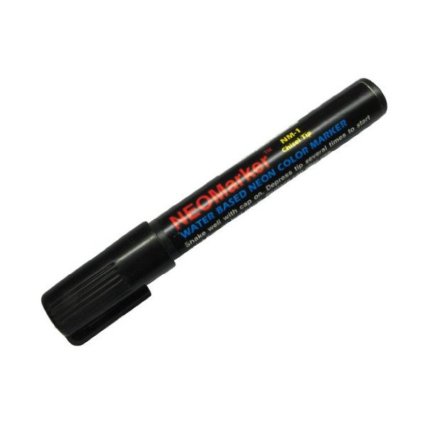 NeoMarker Waterproof Fluorescent Marker - Black Chisel Tip