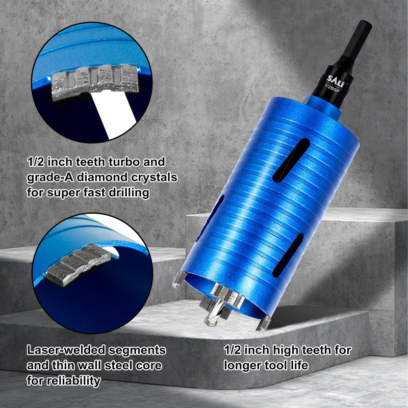 Diamond Core Drill Bit Set 32mm x 150mm Long Turbo