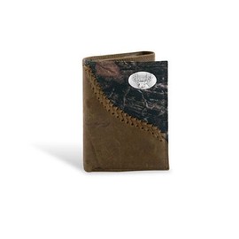 Deer - Leather Fence Row Camo Trifold Wallet by Zep-Pro