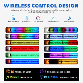 2Pack 2FT Fat Whip Lights,LED Whip Lights with Strobe Light Spiral RGB Chasing Lighted Antenna Whips W/App & Remote Control Music Whip Light for UTV ATV RZR Polaris SXS Can-Am X3 Off-Road Truck