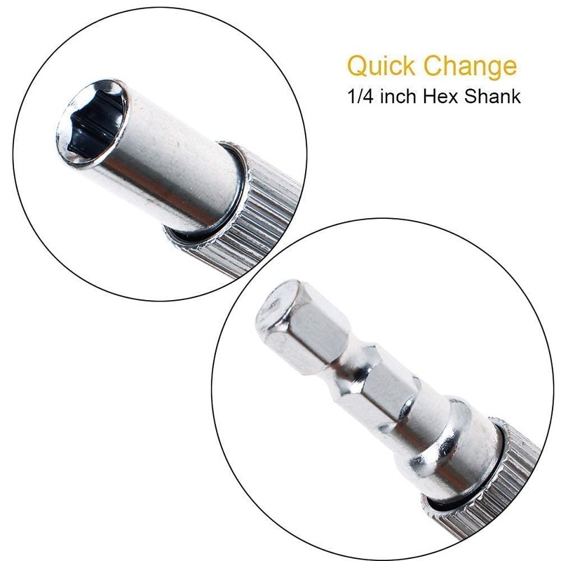 AUTOTOOLHOME 2pc Flexible Extension Drill Bit Holder Flex Shaft Impact