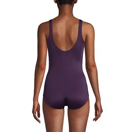 Lands' End Womens Chlorine Resistant Tugless Tank Soft Cup One Piece Swimsuit BlackBerry Regular 10