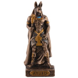 Egyptian God Anubis Miniature, Bronze/Coloured by Veronese