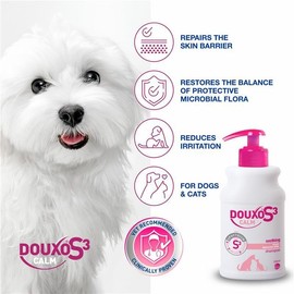 DOUXO S3 CALM Shampoo, Vet Recommended Itch Relief for Dogs and Cats, For Soothing Sensitive Skin, Hypoallergenic Fragrance, Hydrates and Restores Skin Barrier, 200ml