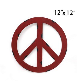 rainbow handcrafts Hanging Vintage Metal Peace Sign Wall Art Decoration Front Door Porch Yard Decorative Wreaths Rustic Hippie Plaque Home Décor