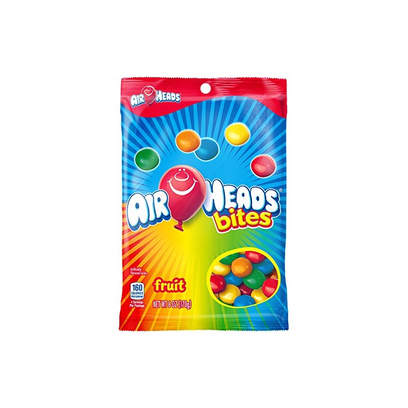 AirHeads Bites Candy Peg Bag, Fruit, Party, 6 Ounce