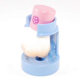 Flower Facial Cleansing Brush, Dedicated Brush Stand Set (Orange Face Wash Brush, Blue Stand)