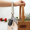 Artisoul Key Chain Short Bracelet Braided Keyring Macrame Lanyard, beige,