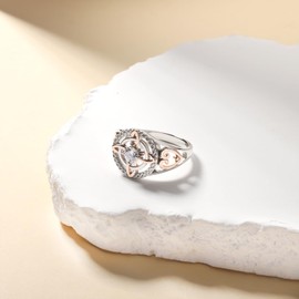 Salloog 0.3CT Moissanite Witches Knot Ring - 925 Sterling Silver Witch Rings Moissanite jewelry Gift for Women Anniversary Birthday Size 5-10# (8)