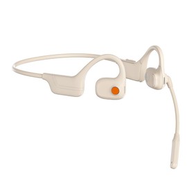 AYI Open Ear Air Conduction Bluetooth Headphone Dual Mic Rotatable Boom Mic Active Noise Cancellation IPX5 Waterproof Bluetooth 5.4 Pain-Free Design for Sports Work Outdoor Activities-DG White