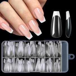 Uñas Francesas, Puntas De Uñas Francesas Blancas, Uñas Postizas Cuadradas Cortas, Uñas Artísticas Para Pegar, Uñas Postizas Con Caja, 120 Piezas De Uñas Terminadas Para Mujeres (D, M)