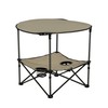 Lippert Sand Two-Tier Folding Camping Table with Dual Cupholders, 600D