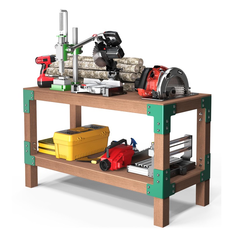 vikofan 8PCS Heavy Duty Workbench Bracket Kit – 4mm Steel