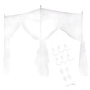 KIMISS Bed Curtain Canopy White Polyester Luxury Princess Three Side