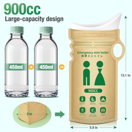 HeyFir Disposable Urine Bags for Travel, 900ML Portable Solutions for Expedited Travel & Exigency Scenarios,Camping, Traffic Jams, Pregnant, Patient, Kids (Multi-Pack 4/9/12/27)​ (4 Pack)