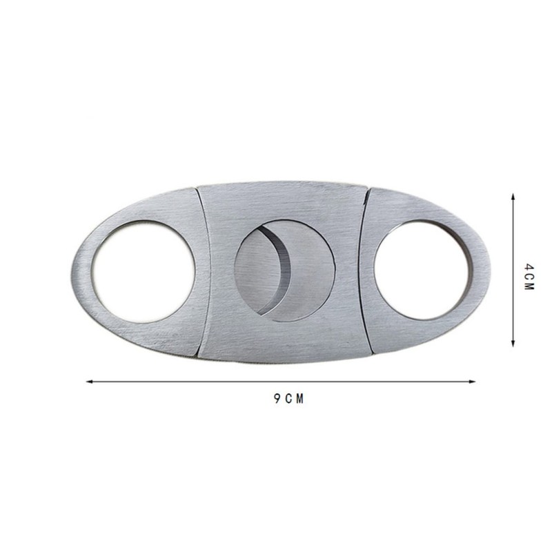 Silver Stainless Steel Cigar Cutter Cigar Cutter Double Blade Scissors