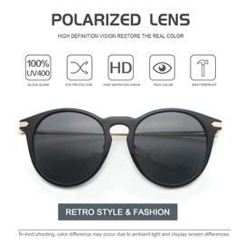 Polarized Sunglasses for Women Round Frame Driving Sun glasses 100% UV Blocking