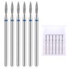 YUXIANLB 6pcs Cuticle Drill Bit, Flame Shape Diamond Nail Drill