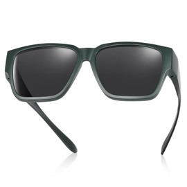 TINHAO Polarized Sunglasses, Can Be Worn Over Glasses, UV400 Protection, TR90 Ultra Lightweight Frame, Case Included, matte military green
