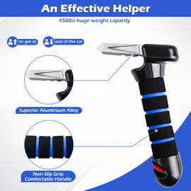 HEITAOA Car Door Handle for Elderly, 3 in 1 Car Handle Assist, Auto Cane Grip Stander for Car Door, Portable Vehicle Support Handle Latch Handle for Seniors and Handicapped