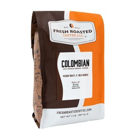 Fresh Roasted Coffee,100% Colombian, 2 lb (32 oz), Medium Roast, Kosher, Whole Bean