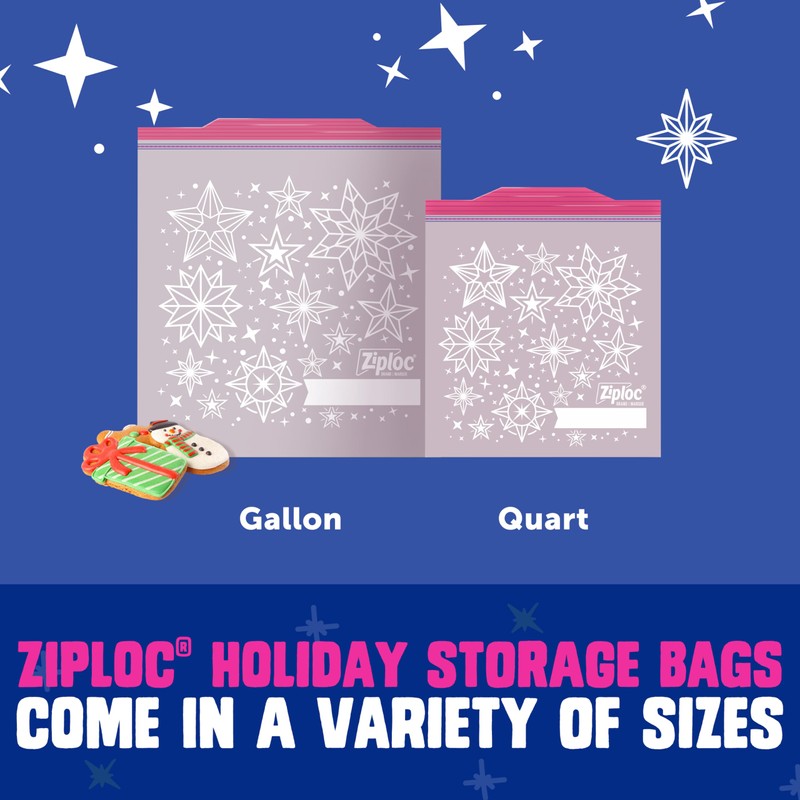 Ziploc Quart Food Storage Bags, Grip 'n Seal Technology for