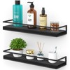 Meangood Floating Shelves Wall Mounted Set of 2, Rustic Wood