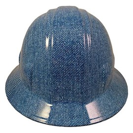 Texas America Safety Company Blue Denim Full Brim Style Hydro Dipped Hard Hat