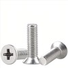 #8-32x1/2 UNC Phillips Flat Countersunk Head Machine Screws, 304 Stainless