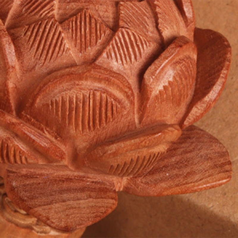 Peach Wood Lotus Car Pendant Innovative Vehicle Rearview Mirror Decoration