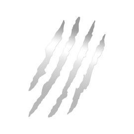 Claw Marks Premium Sticker Decal Chrome Mirror Silver Metallic Outdoors Off Roading Offroad - Chrome Silver - 3.05" W x 4" H