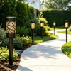 LAMTREE 6 Pack 8 Lumens Solar Pathway Lights, Metal Lamp