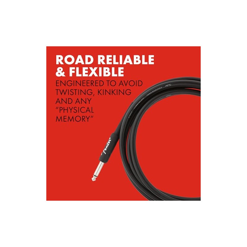 Fender Professional Series Cable para Guitarra y Bajo, Recto/Ángulo, 10