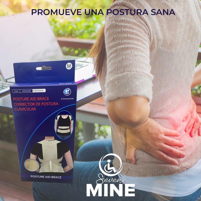 SEVEN MINE Corrector de Postura Transpirable | Soporte de Espalda