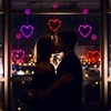 Baquler 5 Pcs Timed Window Lights Hanging Red Heart Lights
