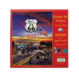 SUNSOUT INC - Route 66 Diner - 1000 pc Jigsaw Puzzle by Artist: Giordano Studios - Finished Size 20" x 27" - MPN# 37122