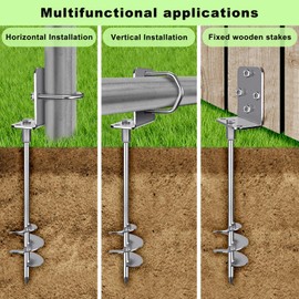 Insaga Multi-Purpose Ground Anchors Screw in, 3'' Wider Spiral Trampoline Anchors, Fully Welded Mobile Home Anchors, Heavy Duty Earth Anchors for Swing Sets, Carports, Sheds, Canopy, 30'' Set of 4