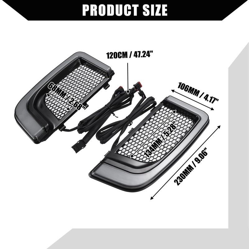X AUTOHAUX Motorcycle LED fairing lower grille indicator light for