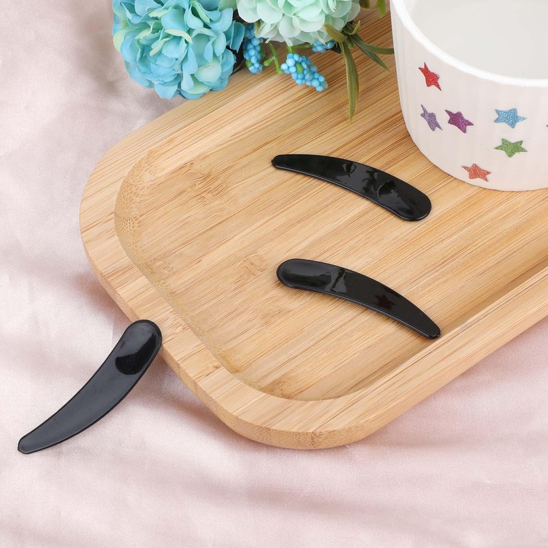 Hariendny 100 PCS Cosmetic Spatulas, Black Mini Spatula for Cosmetics,