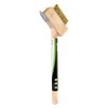 1x Brown Wooden Handle Weed Brush - Wire Garden Patio