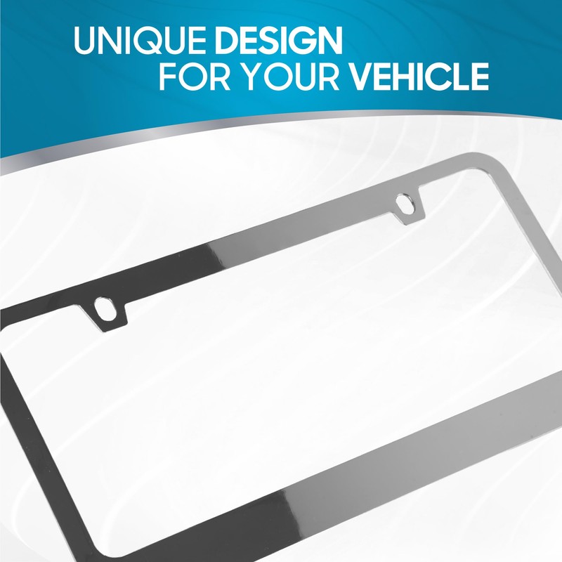 BDK Heavy Duty Rust-Proof Stainless Steel Chrome License Plate Frame