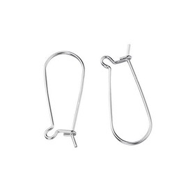PH PandaHall 925 Sterling Silver Earring Hoop Components Kidney Wires Hooks 33x12.7mm Lever Back Earrings 4 Pcs/Bag