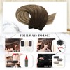 Moresoo Hair Extensions Weft in Real Human Hair Dark Brown