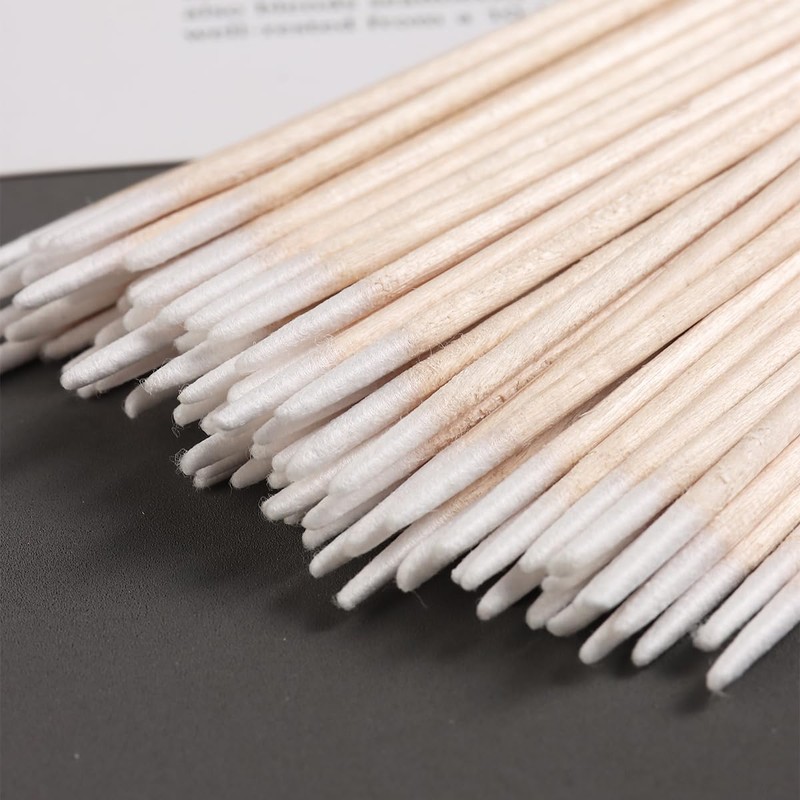 Fcozpjk 200PCS Precision Tip Cotton Swabs with Wooden Sticks, Pointed
