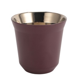 Double Wall Stainless Steel Demitasse Cup Coffee Cup Reusable Stackable Mirror Finish Dishwasher Safe Purple 160ml