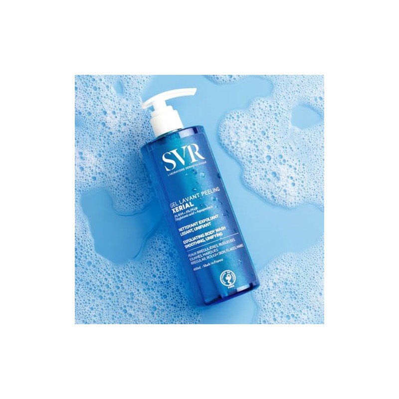 SVR Xerial Gel Lavant Peeling, Gel Exfoliante Corporal para Piel