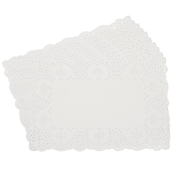 sourcing map 140pcs Paper Doilies, 9.1" x 6.3" Rectangle Lace