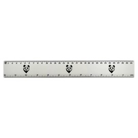 'Panda Face' 30cm (12 Inch) White Plastic Ruler (RL00027264)